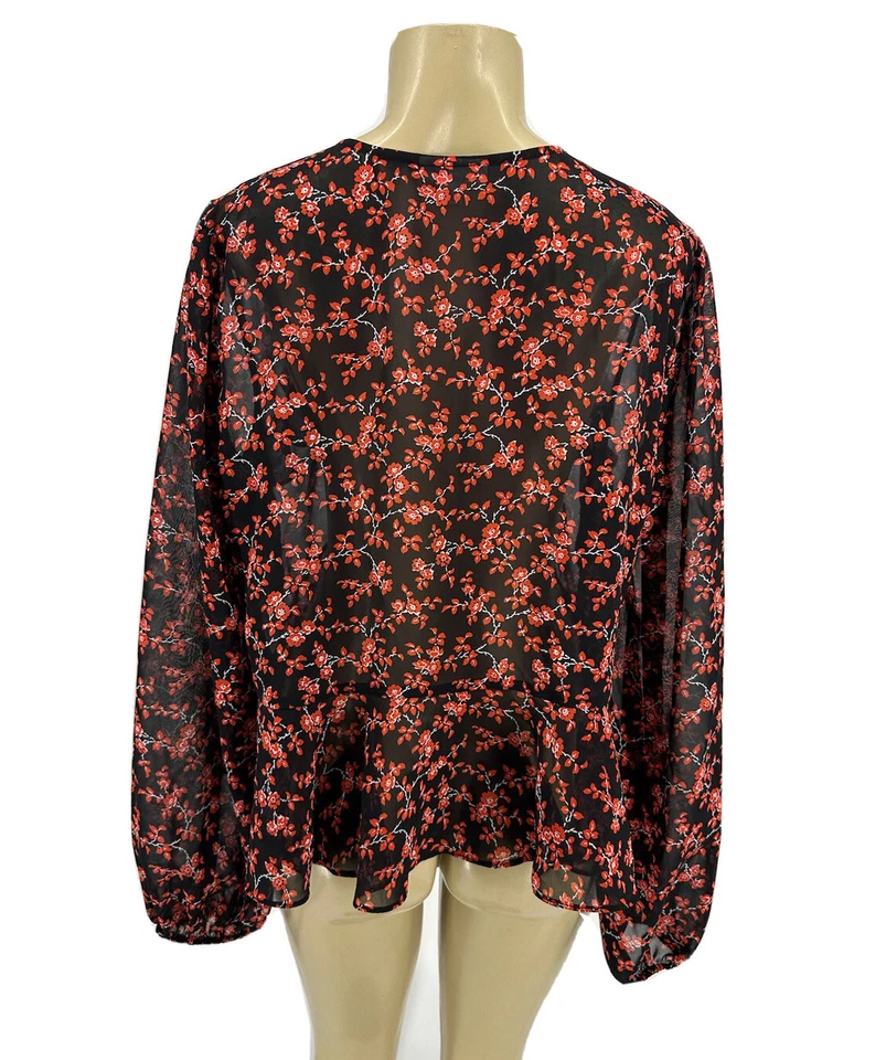 Blusa Bar III tamanho XL feminina transparente cropped manga longa G12 - Imagem 4 de 4