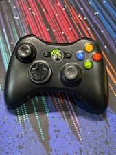 Official Microsoft Xbox 360 Black Wireless Controller! ~ Works Great! Authentic!