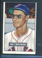1951 Bowman #307: WALT MASTERSON "Boston Red Sox" ~ NM mc
