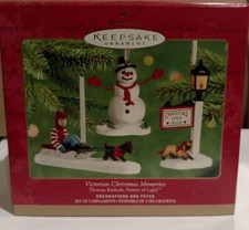 Hallmark Keepsake - Thomas Kinkade Victorian Christmas Memories Ornaments 3 