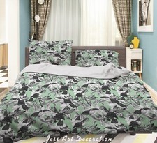 3D Parrots Floral Pattern Black Quilt Cover Set Duvet Cover Bedding Pillowcases