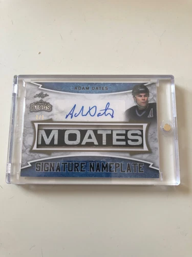 2019/20 LEAF LUMBER KINGS ADAM OATES GAME USED SIGNATURE NAMEPLATE #1/1 RARE