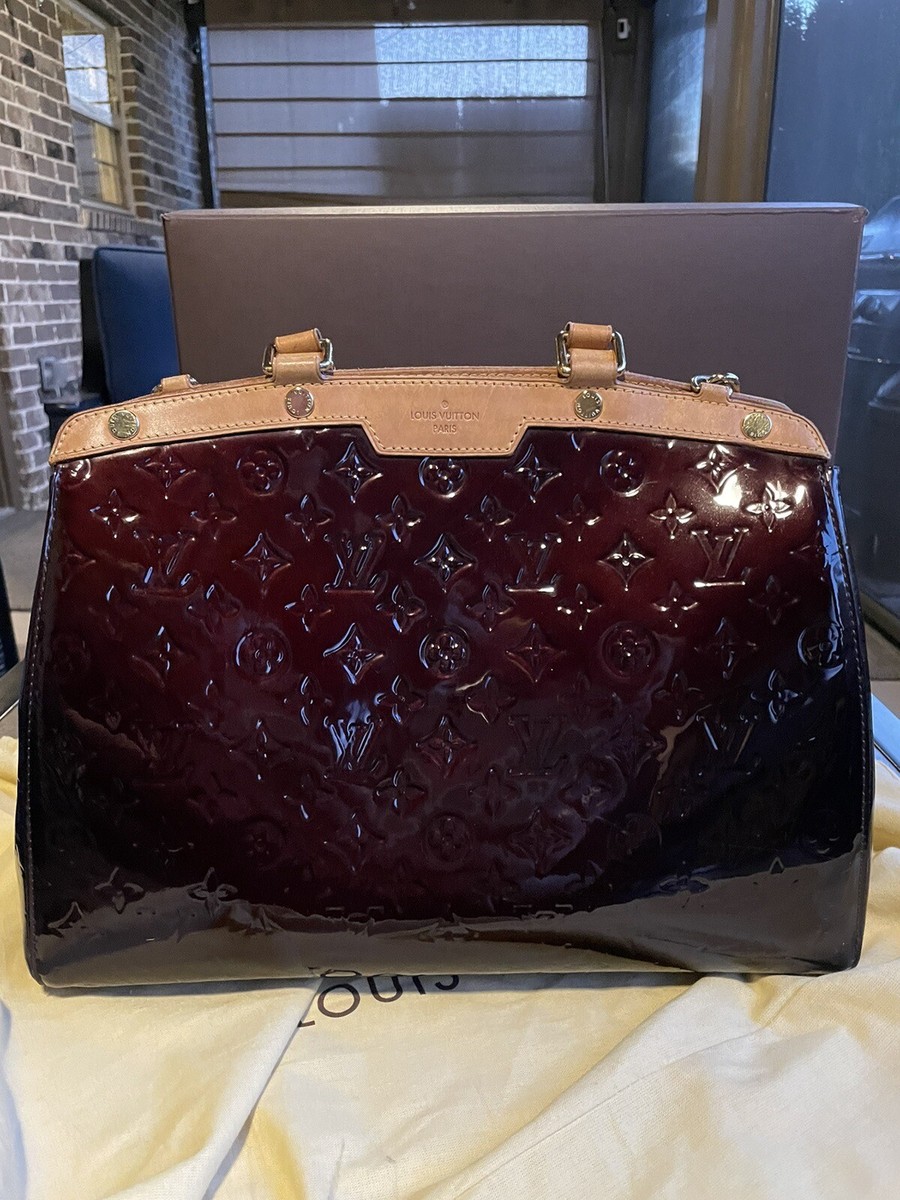 LOUIS VUITTON Amarante Brea Monogram Vernis Leather GM Handbag