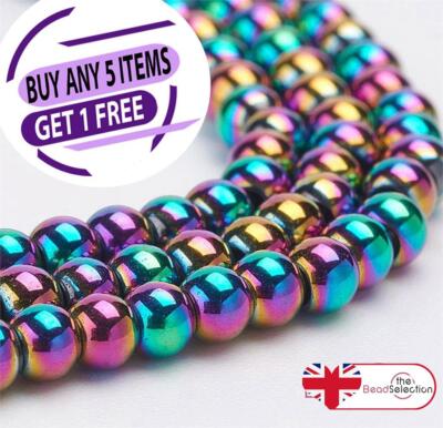 Rainbow Hematite Magnetic Healing Ring - 6mm Band, Sizes 5-14, Men's & Women's 4 thumbnail image