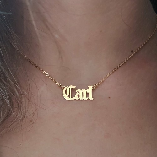 Old English Font Style Name Necklace 