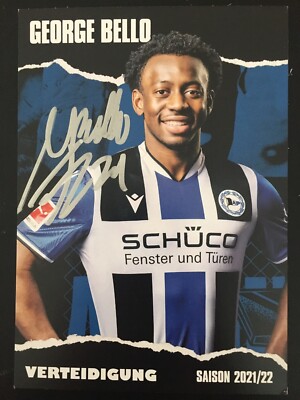 Handsignierte AK Autogrammkarte *GEORGE BELLO* Arminia Bielefeld 21/22 2021/2022