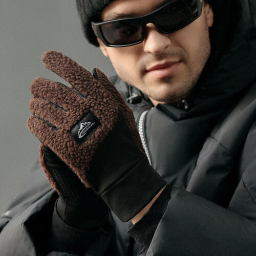 Winter Fleece Thermal Motorrad Thermal Warm Handschuhe Polar Teddy Samt Fäustlin - Bild 2 von 17