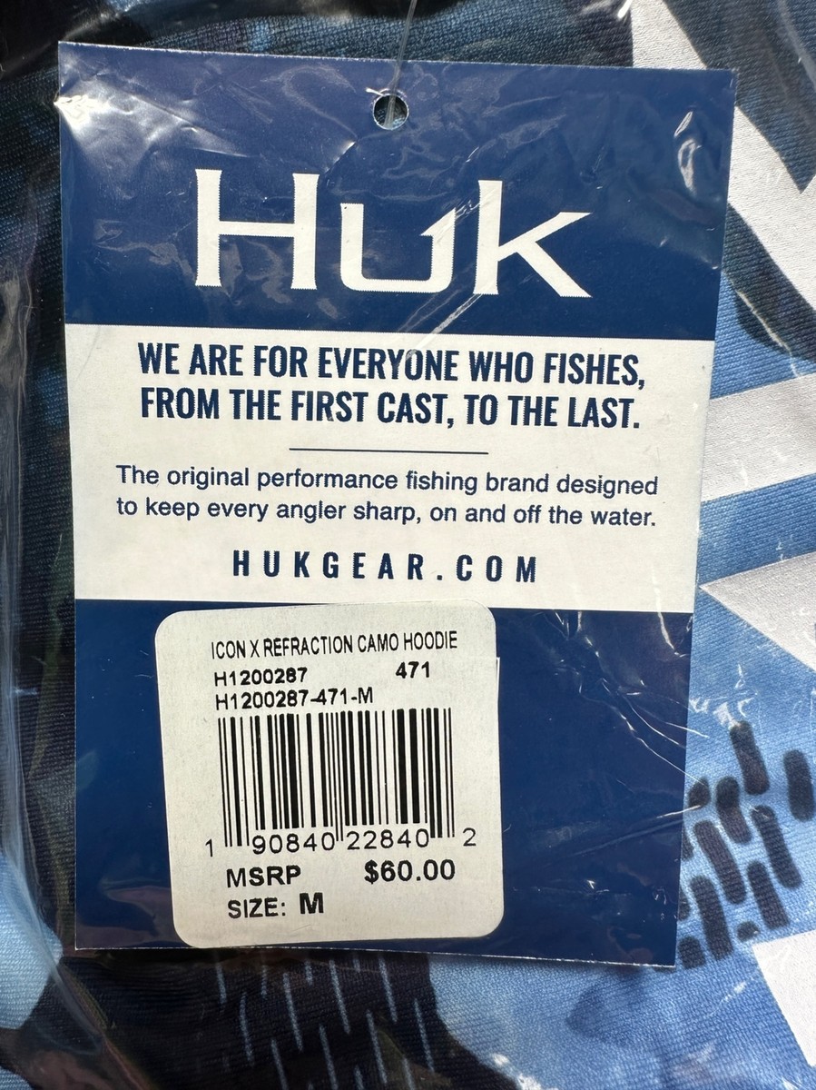 Huk Performance Fishing Men's Icon X Refraction Camo Hoodie - San Sal Blue  | eBay