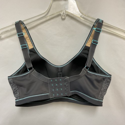 Freya Active 32G Sports Bra Grey Aqua Blue Epic Underwire 4004 Full Coverage - Picture 3 of 6