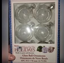 NWOT Darice Clear Glass Ornaments 2 6 Pack Sets  12 Total Christmas Holiday