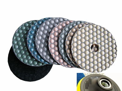 4'' Diamond Ceramic Bond DRY Polishing Pad 55 X Grit 50 Granite Concrete Stone 