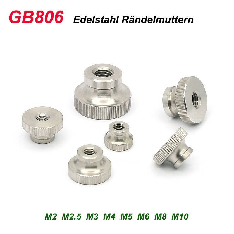 Rändelmutter Edelstahl 304 - Handfest Für M2 Bis M12