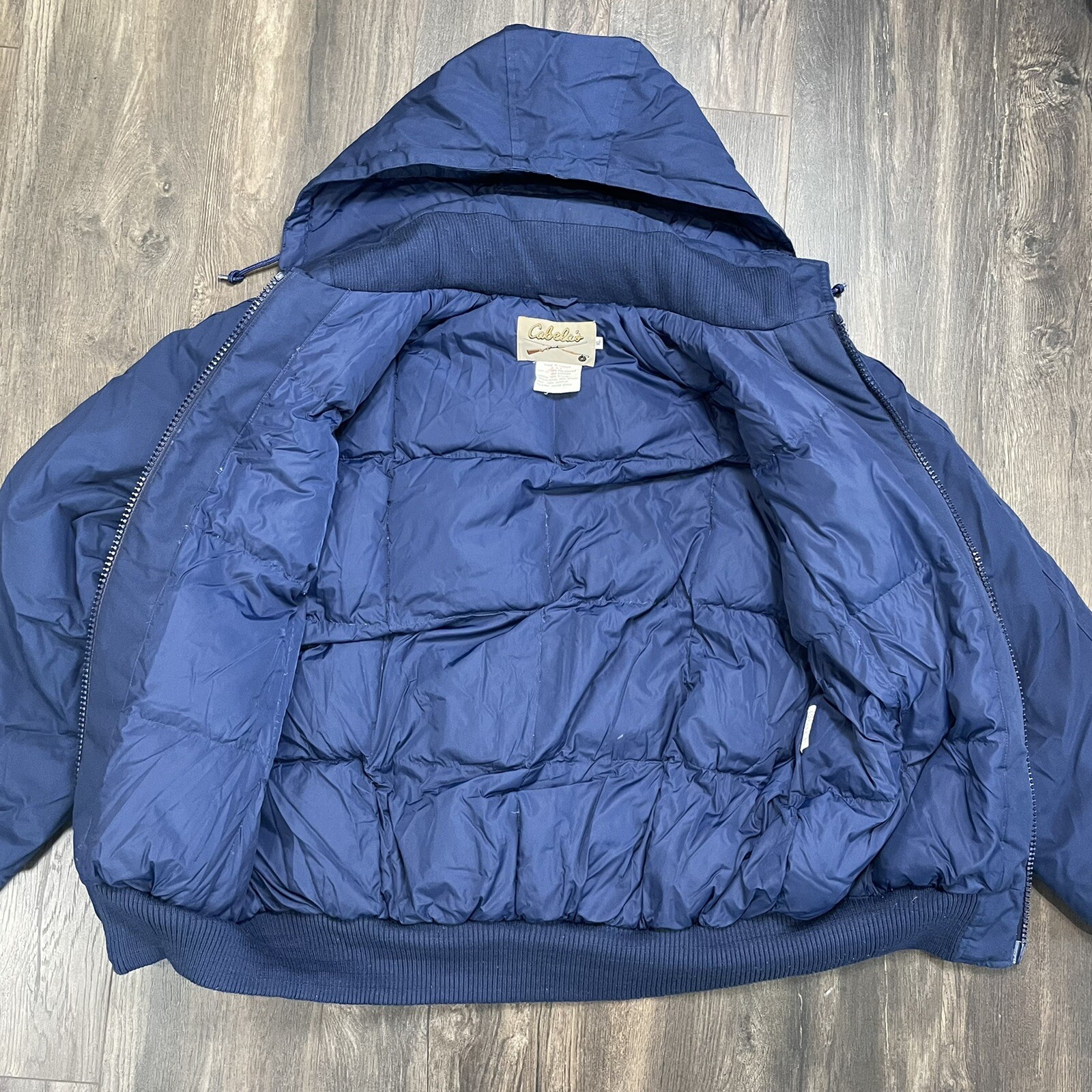 Rare VTG Cabelas Goose Down Quilted Puffer Hunting Ja… Gem