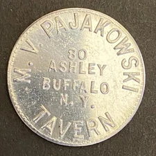M.V. Pajakowski Tavern Buffalo, NY c1936 Alum. G/F 10c Trade Token 23mm (#1)