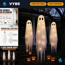 3 Packs Halloween Outdoor Decorations - Hanging Ghosts for Porch Yard Decor