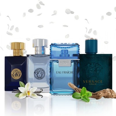 Versace Miniature Variety Bundle of 4 Small Versace Perfume for