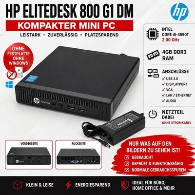   HP EliteDesk 800 G1 DM Mini PC Intel i5-4590T 4GB DDR3 USFF   #G27