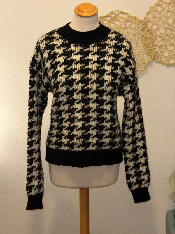 Cardigan Zara Hahnentritt Mantel ZARA Pullover Damen S (36