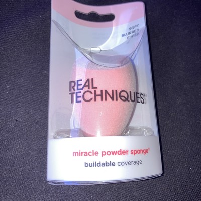REAL TECHNIQUES Miracle Powder Sponge Soft Blurred Finish Pink New