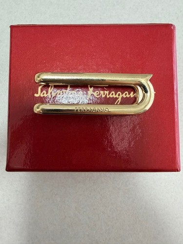 Salvatore Ferragamo Wallet Money Clip Gold Metal Unisex very good gift