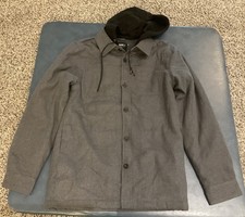 NWT Tony Hawk Mens Small Hooded Flannel Sherpa Lined Coat Jacket Skater Grunge