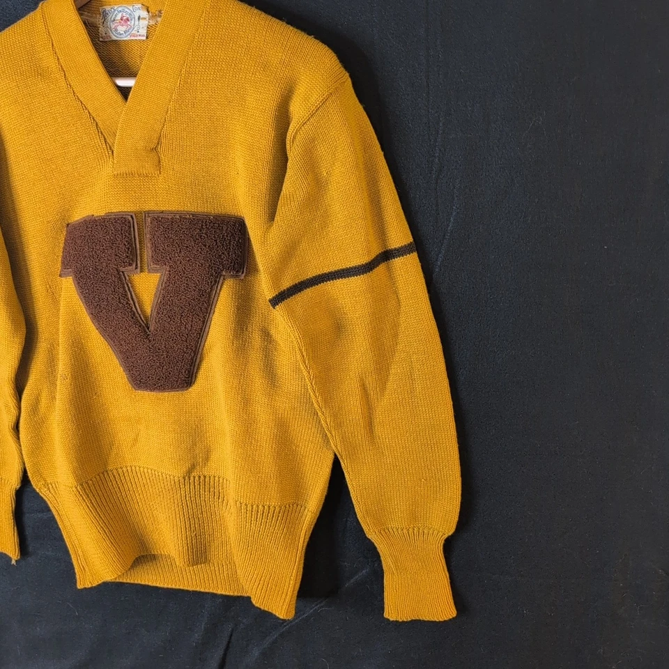 De Colección Universidad Valparaíso Indiana Suéter Letra Jersey Sudadera Lana Virgen Foto 4 de 4