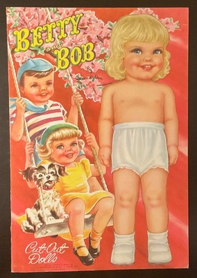 Uncut Vintage paper dolls Betty & Bob  #99110 Whitman 1953 by Queen Holden