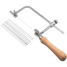 For Mini U-Shaped Jewelry DIY Saw Kit: NEW Bow Saw Frame +12 Blades