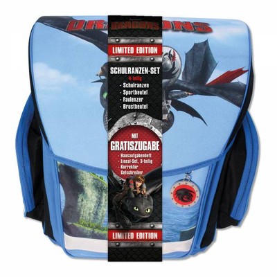 Schulranzenset Dragons 4 Teile inkl. Gratiszugabe Schulranzen Set Ranzenset neu