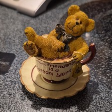 TBC B. Buddy Teabearie Resin Bear Teacup Saucer Figurine 2002 24300