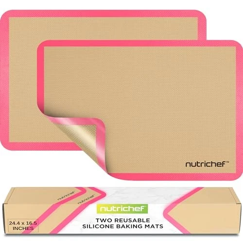 Nutrichef (2) Non-stick Food-Grade Silicone Baking Mats - Pink
Opens in a new window or tab
