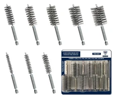 Stainless-Steel Bore Brush [8-Size Set] Wire Brush for Power Drill, Metal Cle...