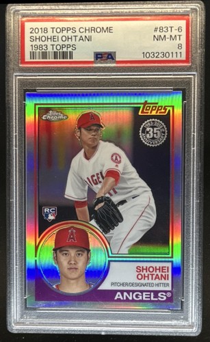 2018 Topps Chrome Shohei Ohtani 1983 RC Refractor Rookie #83T-6 Angels PSA 8