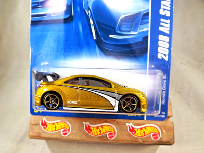 2008 Hot Wheels #47 All Stars HONDA CIVIC Si Gold w/Gold OH5 Spoke
