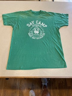Vintage Day Camp Parks & Rec 1980's T Shirt Size ? Color Kelly Green