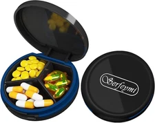 Small Pill Box - 3 Compartments Portable Pill Box for Purse Pocket, Compact Mini