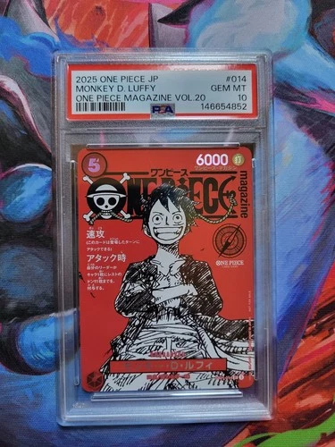 2025 One Piece JP Monkey D. Luffy ST21-014 Magazine Vol.20 Promo PSA 10