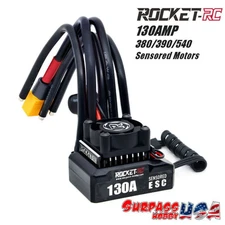 SP-600001-15 Rocket-RC 1/10 130Amp ESC with XT60 Plug includes Program Card
