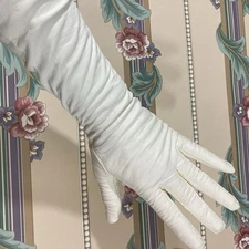 White Silk Lined French Long Gloves 