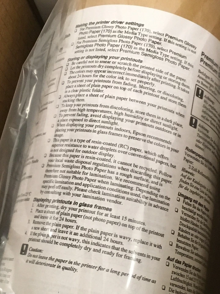 NEW Epson S041391 Premium Semigloss Photo Paper 36 Inch x 100 Foot Roll FREESHIP - Image 3 of 4