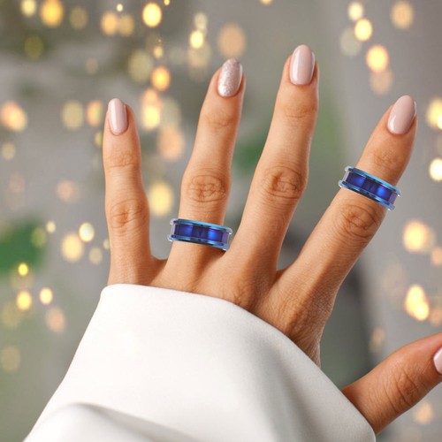 6 Pcs Ring Blanks for Jewelry Making Kit DIY Finger Decor Band Inlay - Picture 10 of 12