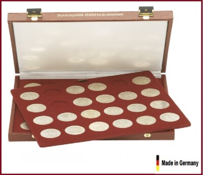 Lindner 2009 Luxury Coin Case 48x 10 DM Commemorative Coins Germany 32.5 Mm