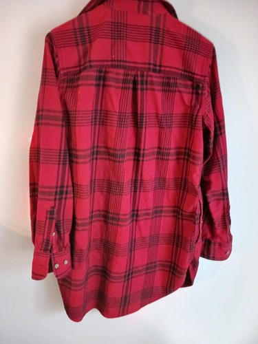 Carhartt Women's M Flannel Shirt Red Buffalo Plaid Rugged Flex Relaxed Fit