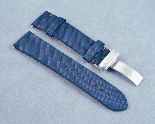 Victorinox Swiss Army 005543 Blue Fabric Strap 22mm with brushed clasp, Airboss