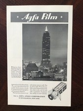 1935 vintage Original ad Agfa Ansco Camera Film fantastic condition