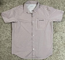 Columbia Mens L Short Sleeve Striped Vented Omni-Shade Shirt