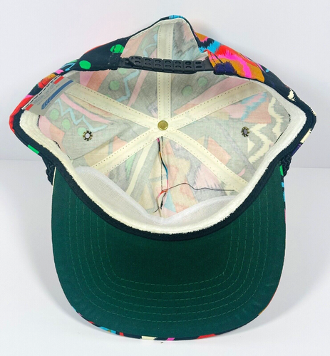 Vintage Coca Cola Safety Award Abstract Colorful All Over Print 80's 90's Hat - Picture 5 of 8