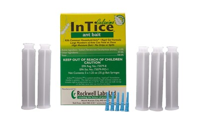 InTice Gelanimo Ant Gel Bait by Rockwell Labs 5 x 35g Tubes, 5 Tips, 5 Plungers