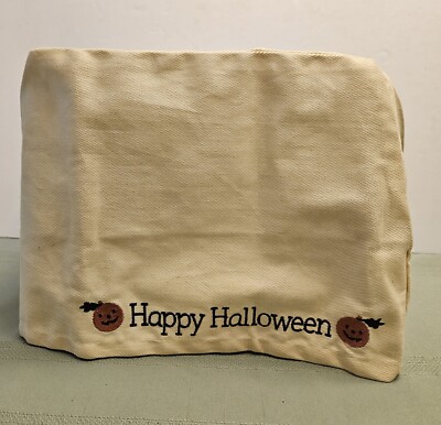 Happy Halloween Embroidered Canvas Cover for 4-Slice Toaster