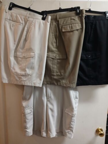 4 Paar Island Republic schwarze Cargoshorts für Herren Größe 38 Robbennähte 6 Taschen